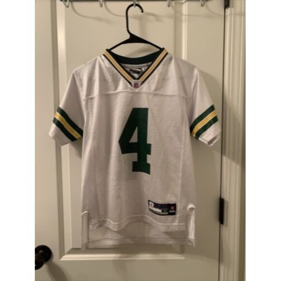 Reebok NFL Green Bay Packers Boys Football Jersey Brett Farve Size Medium 10-12